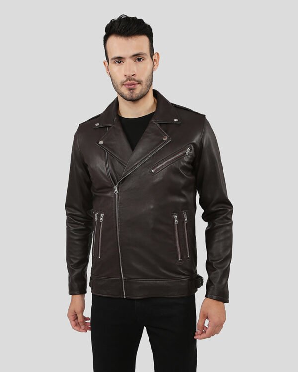 VogueHide Arlo Brown Lambskin Leather Jacket – Timeless Style