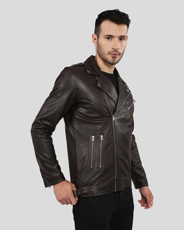 VogueHide Arlo Brown Lambskin Leather Jacket – Timeless Style - Image 2