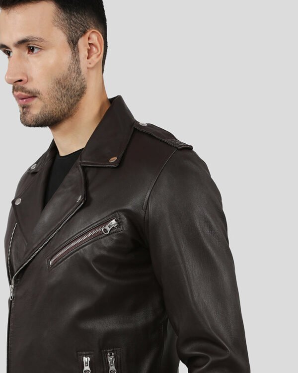 VogueHide Arlo Brown Lambskin Leather Jacket – Timeless Style - Image 5