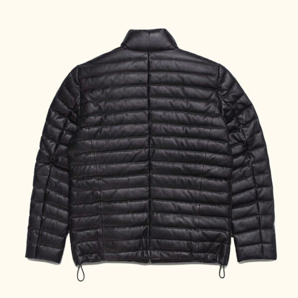 Adventure-Ready Warmth – The VogueHide Bridger Leather Down Jacket | Black - Image 3