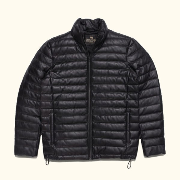 Adventure-Ready Warmth – The VogueHide Bridger Leather Down Jacket | Black - Image 4