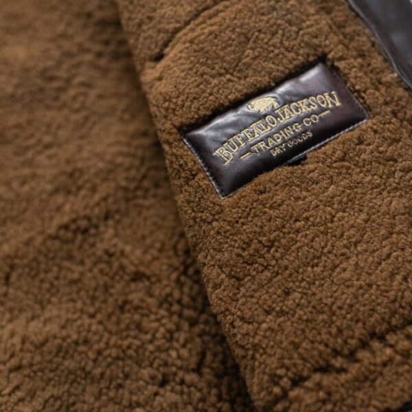 Channel Western Grit with the VogueHide Jackson Leather Shearling Jacket | Brown - Image 8