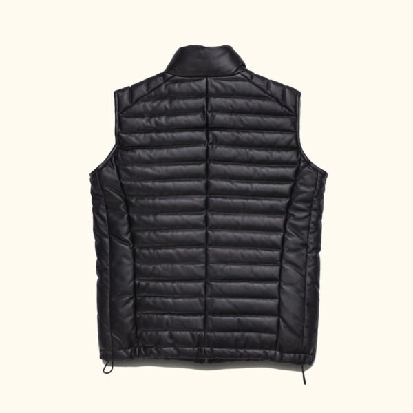 Elevate Your Mountain Style – The VogueHide Bridger Leather Down Vest | Black - Image 3