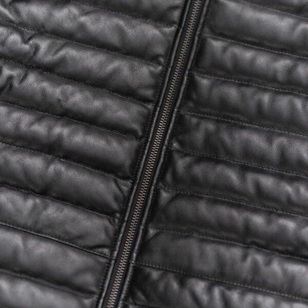 Adventure-Ready Warmth – The VogueHide Bridger Leather Down Jacket | Black - Image 6