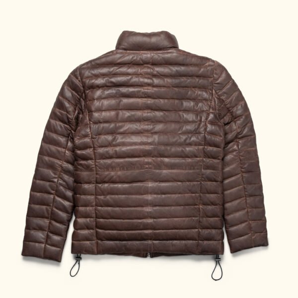 Embrace the Alpine Adventure – The VogueHide Bridger Leather Down Jacket | Dark Brown - Image 6