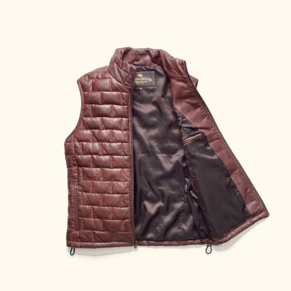 Embrace Rugged Elegance with the VogueHide Teton Leather Vest | Brown - Image 2