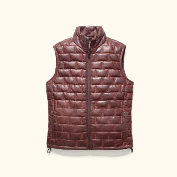Embrace Rugged Elegance with the VogueHide Teton Leather Vest | Brown - Image 4