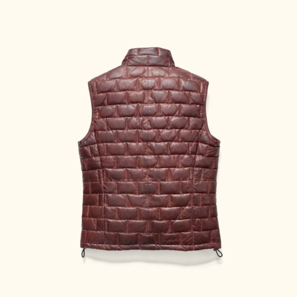 Embrace Rugged Elegance with the VogueHide Teton Leather Vest | Brown - Image 6