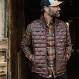 Embrace Rugged Elegance with the VogueHide Teton Leather Vest | Brown