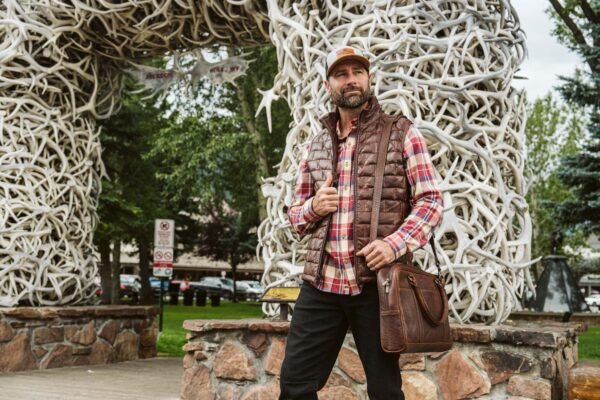 Embrace Rugged Elegance with the VogueHide Teton Leather Vest | Brown - Image 12
