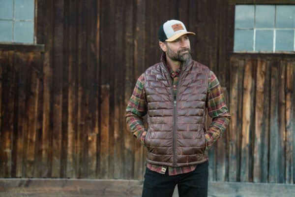 Embrace Rugged Elegance with the VogueHide Teton Leather Vest | Brown - Image 14
