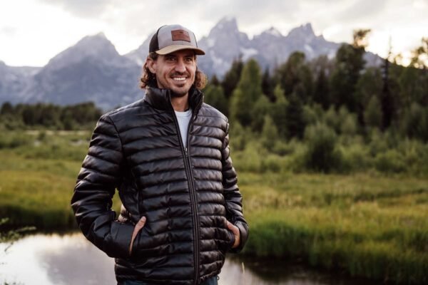 Adventure-Ready Warmth – The VogueHide Bridger Leather Down Jacket | Black - Image 7