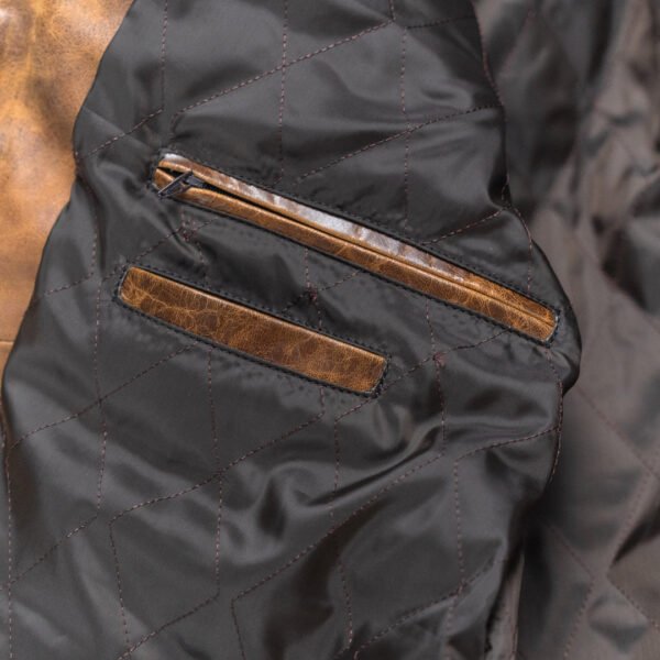 Ride with Attitude – The VogueHide Café Racer Leather Jacket | Distressed Tan - Image 9
