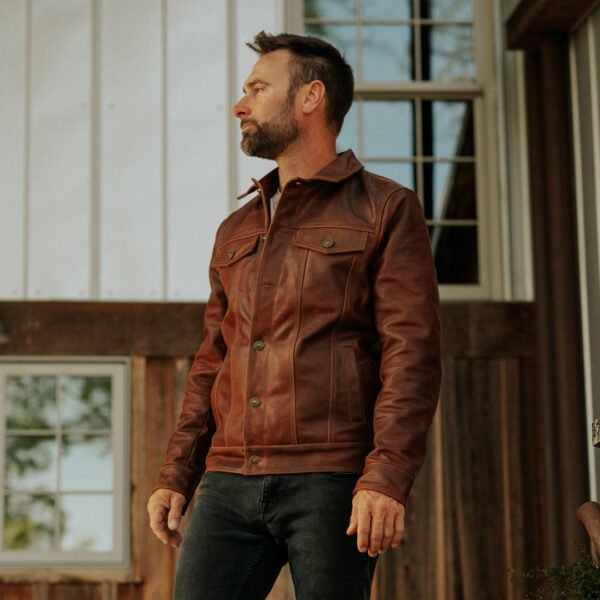 Where Heritage Meets Edge – The VogueHide Driggs Leather Jacket | Cognac Brown - Image 11
