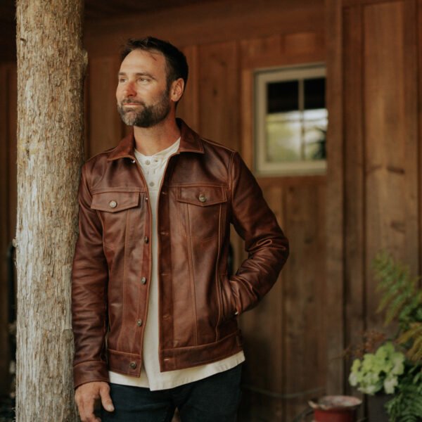 Where Heritage Meets Edge – The VogueHide Driggs Leather Jacket | Cognac Brown