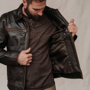 Timeless Rugged Elegance – The VogueHide Legacy Leather Flight Jacket | Brown