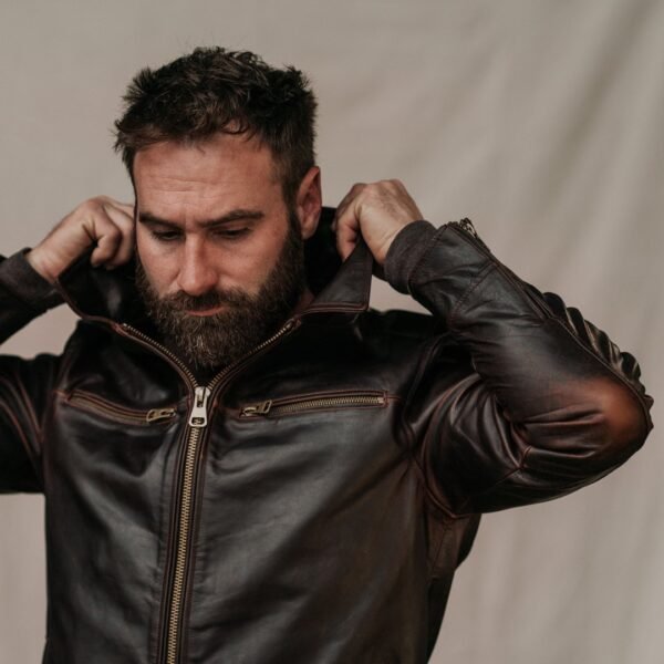 Timeless Rugged Elegance – The VogueHide Legacy Leather Flight Jacket | Brown - Image 7