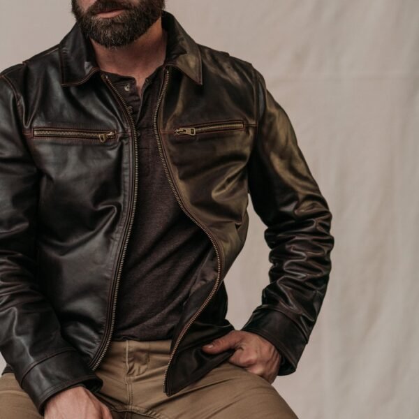 Timeless Rugged Elegance – The VogueHide Legacy Leather Flight Jacket | Brown - Image 6
