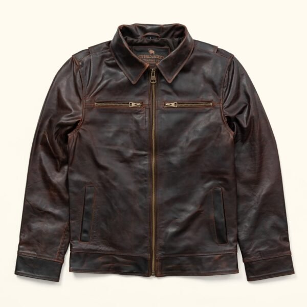 Timeless Rugged Elegance – The VogueHide Legacy Leather Flight Jacket | Brown - Image 2
