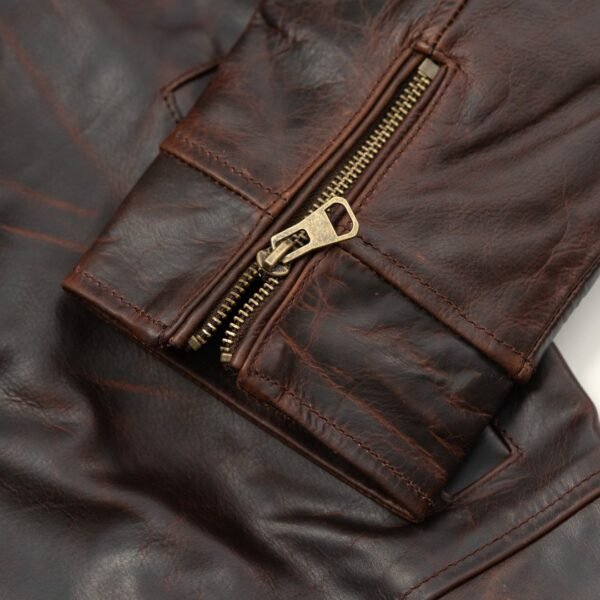 Timeless Rugged Elegance – The VogueHide Legacy Leather Flight Jacket | Brown - Image 5