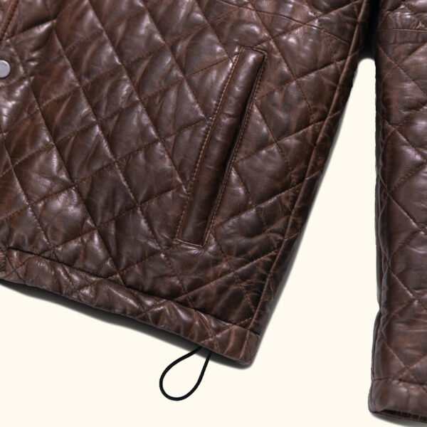 Discover Heritage Style with the VogueHide Highlands Leather Quilted Jacket | Mahogany Brown - Image 10
