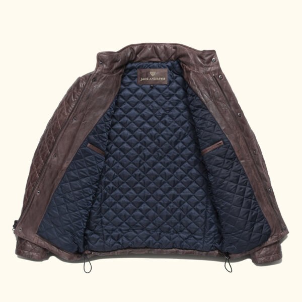 Discover Heritage Style with the VogueHide Highlands Leather Quilted Jacket | Mahogany Brown - Image 8