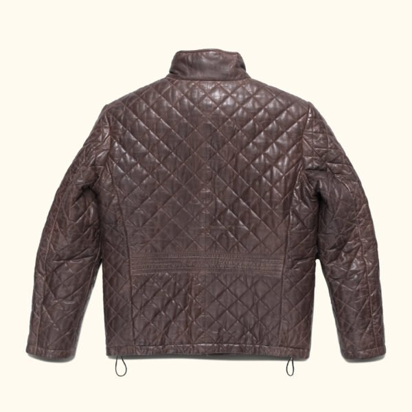 Discover Heritage Style with the VogueHide Highlands Leather Quilted Jacket | Mahogany Brown - Image 9