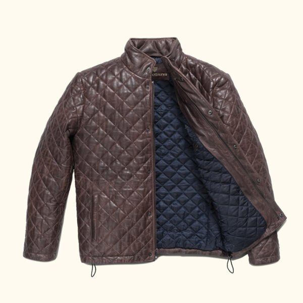 Discover Heritage Style with the VogueHide Highlands Leather Quilted Jacket | Mahogany Brown - Image 7