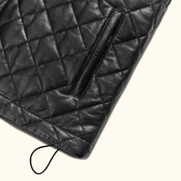 Step into Vintage Sophistication with the VogueHide Highlands Leather Quilted Vest | Black - Image 9