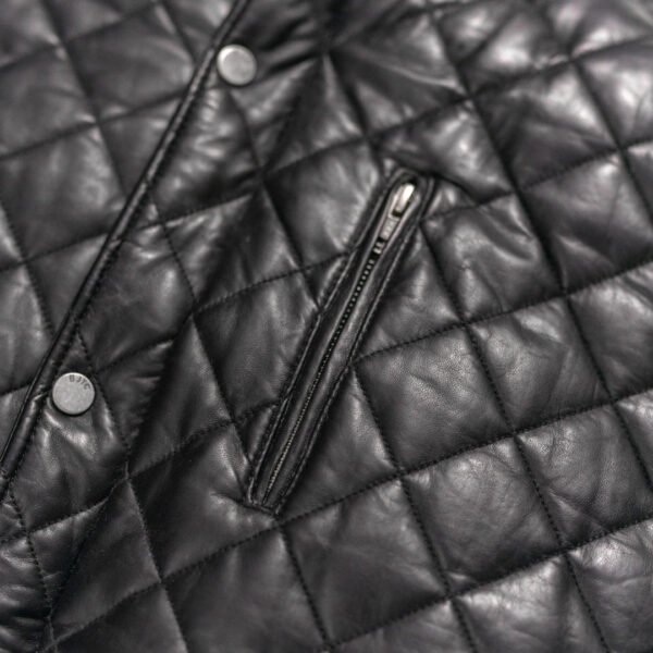 Step into Vintage Sophistication with the VogueHide Highlands Leather Quilted Vest | Black - Image 10