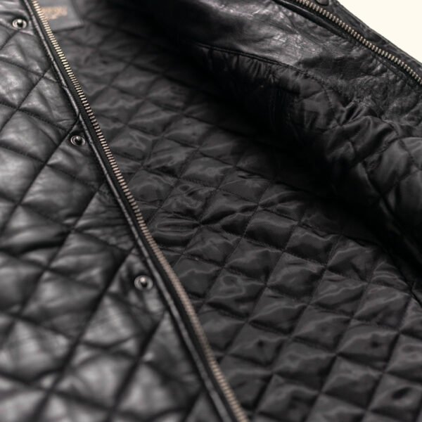 Step into Vintage Sophistication with the VogueHide Highlands Leather Quilted Vest | Black - Image 11