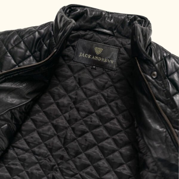 Step into Vintage Sophistication with the VogueHide Highlands Leather Quilted Vest | Black - Image 8
