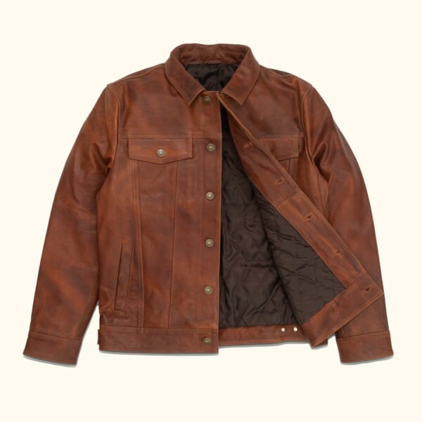 Where Heritage Meets Edge – The VogueHide Driggs Leather Jacket | Cognac Brown - Image 3