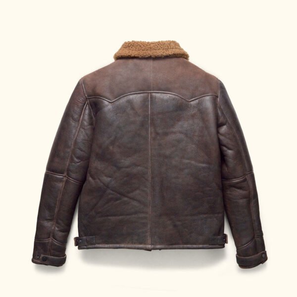 Channel Western Grit with the VogueHide Jackson Leather Shearling Jacket | Brown - Image 6