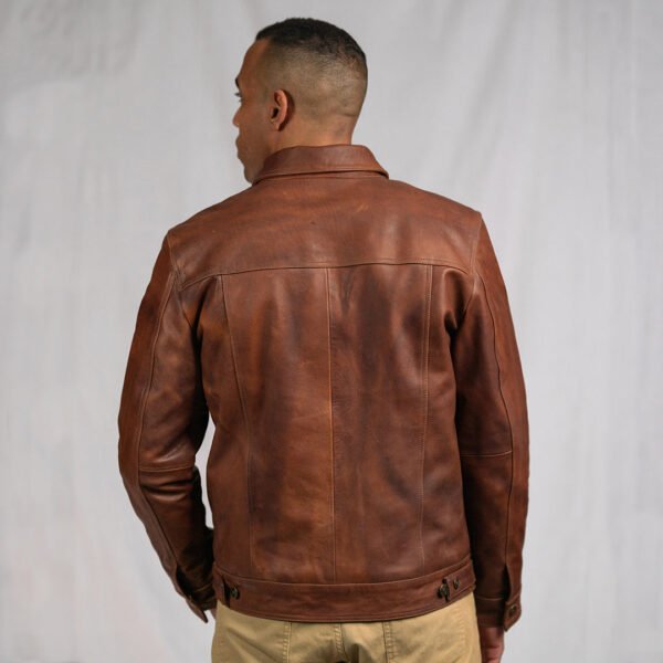Where Heritage Meets Edge – The VogueHide Driggs Leather Jacket | Cognac Brown - Image 9