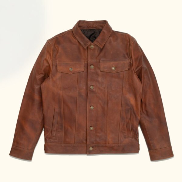 Where Heritage Meets Edge – The VogueHide Driggs Leather Jacket | Cognac Brown - Image 2