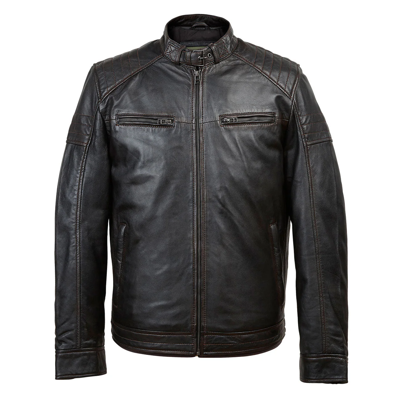 Budd: Men's Black Antique Leather Jacket by VogueHide
