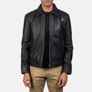 Inferno Black Leather Jacket by VogueHide