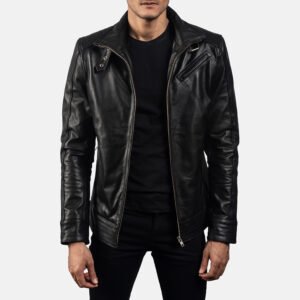 Legacy Black Leather Biker Jacket by VogueHide