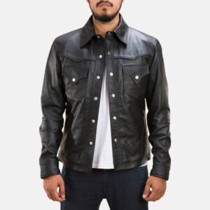 Ranchson Black Leather Shirt by VogueHide