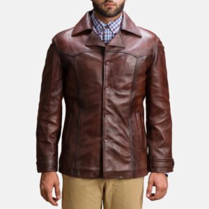 Vincent Alley Brown Leather Jacket by VogueHide