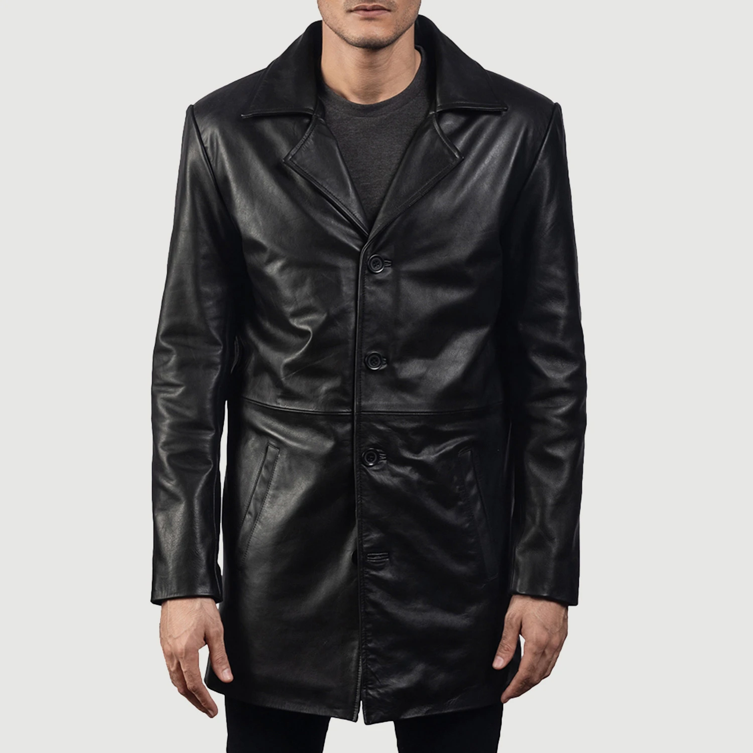 Classmith Black Leather Coat by VogueHide - Image 6