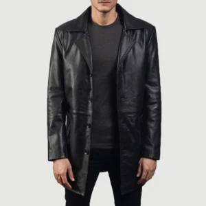 Classmith Black Leather Coat by VogueHide