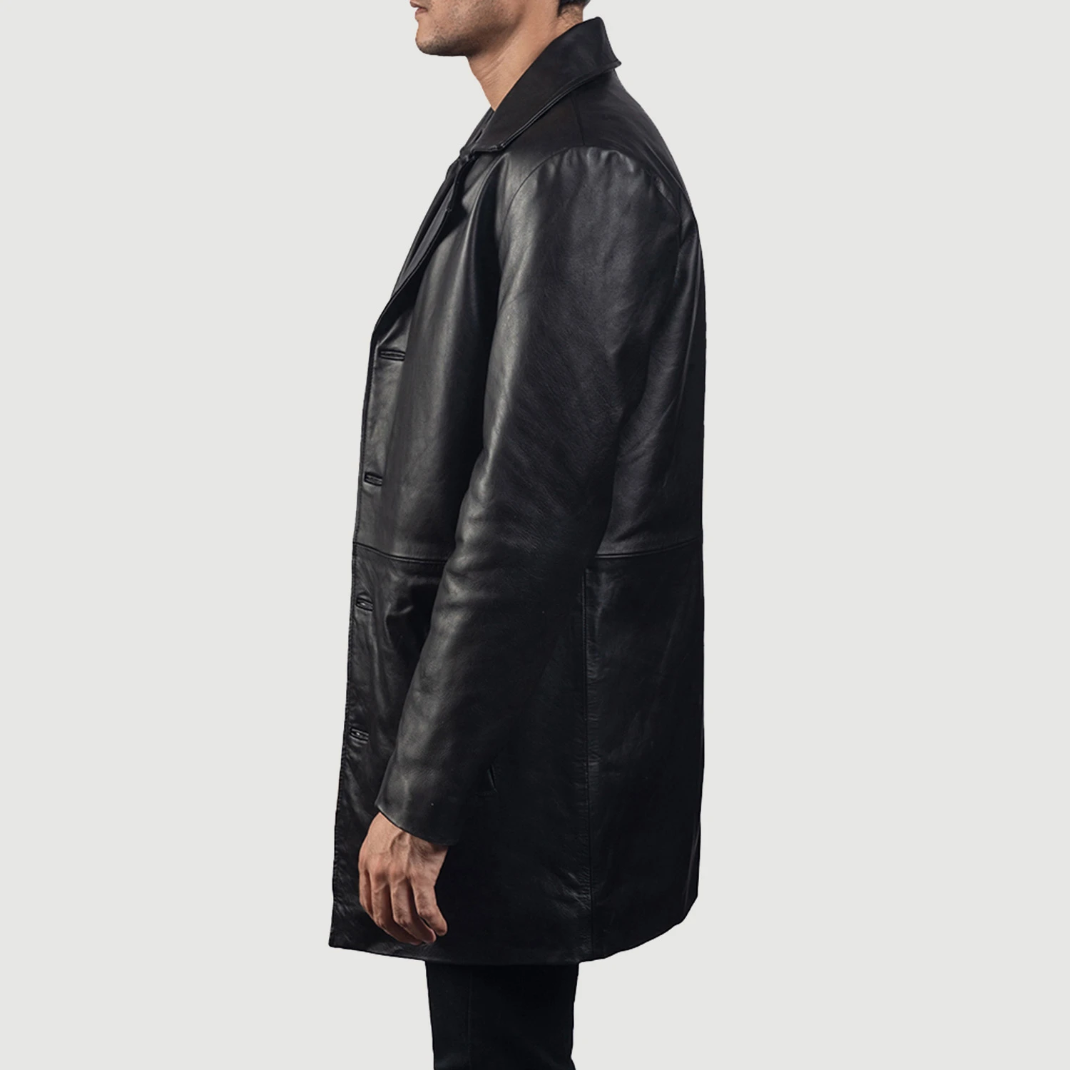 Classmith Black Leather Coat by VogueHide - Image 2
