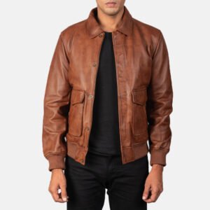 Coffmen Brown A2 Leather Bomber Jacket by VogueHide