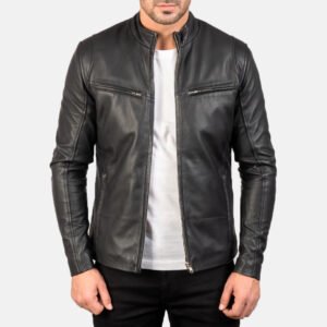 Ionic Black Leather Jacket by VogueHide