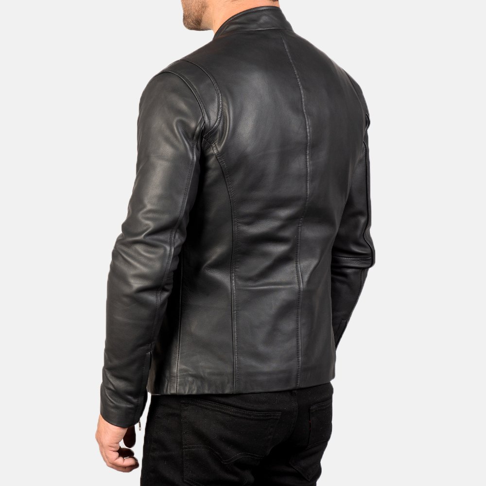 Ionic Black Leather Jacket by VogueHide - Image 6