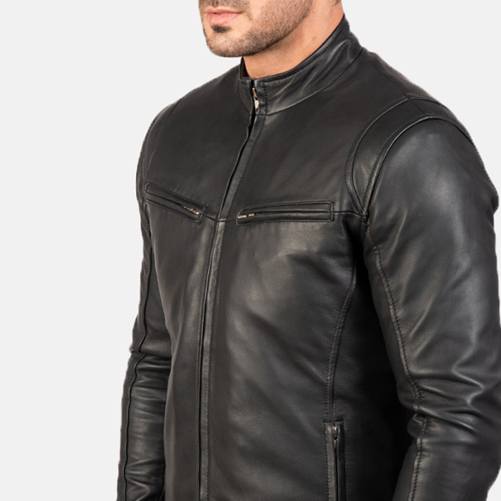 Ionic Black Leather Jacket by VogueHide - Image 5