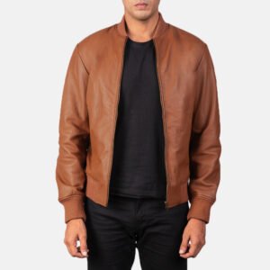 Shane Brown Leather Bomber Jacket by VogueHide